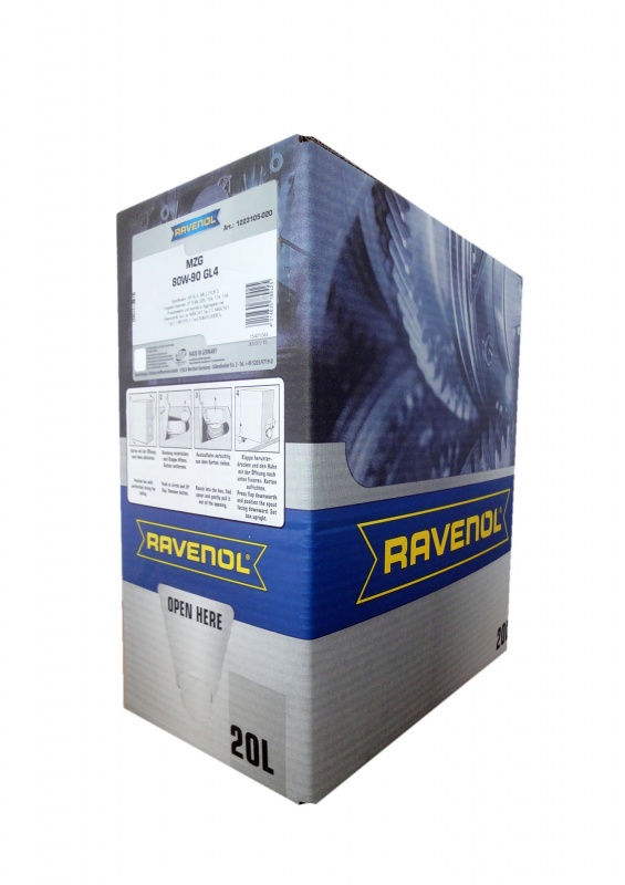Трансмиссионное масло RAVENOL Getriebeoel MZG SAE 80W-90 GL-4 (20л) ecobox