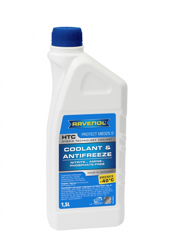 Антифриз готовый к прим. синий RAVENOL HTC Hybrid Techn.Coolant Premix -40C ( 1,5л)